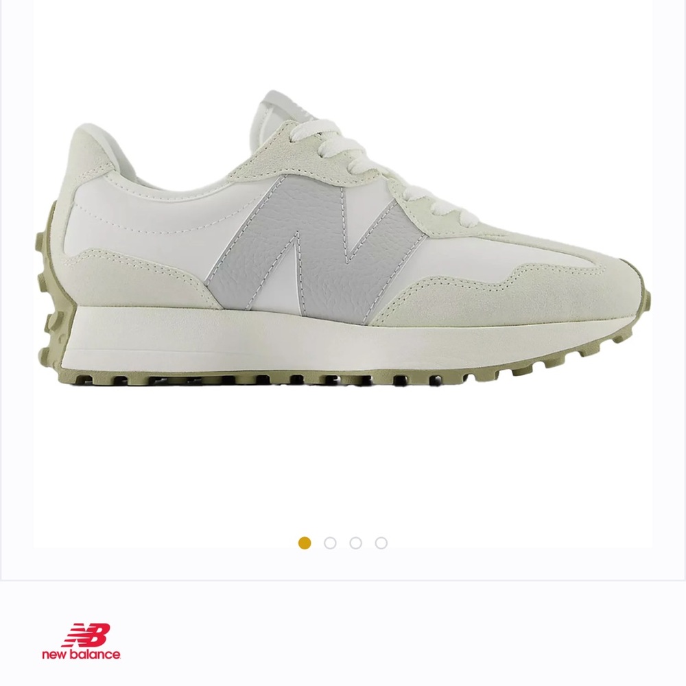 New Balance Cream and Gray Running Shoes